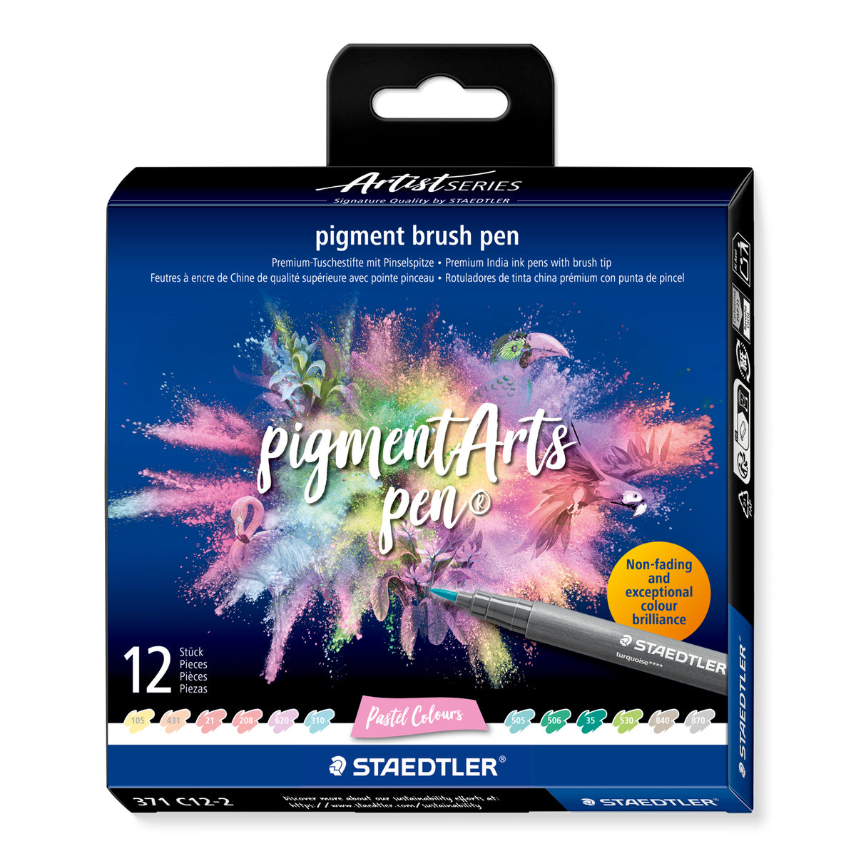 Staedtler Pigment Arts rotulador pincel colores pastel multicolor 12 piezas
