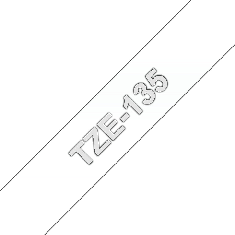 Brother TZE-135 cinta para impresora de etiquetas Blanco sobre transparencia (2)