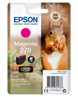 Epson C13T37834010 - 4.1 ml, magenta, original, blíster, cartucho de tinta