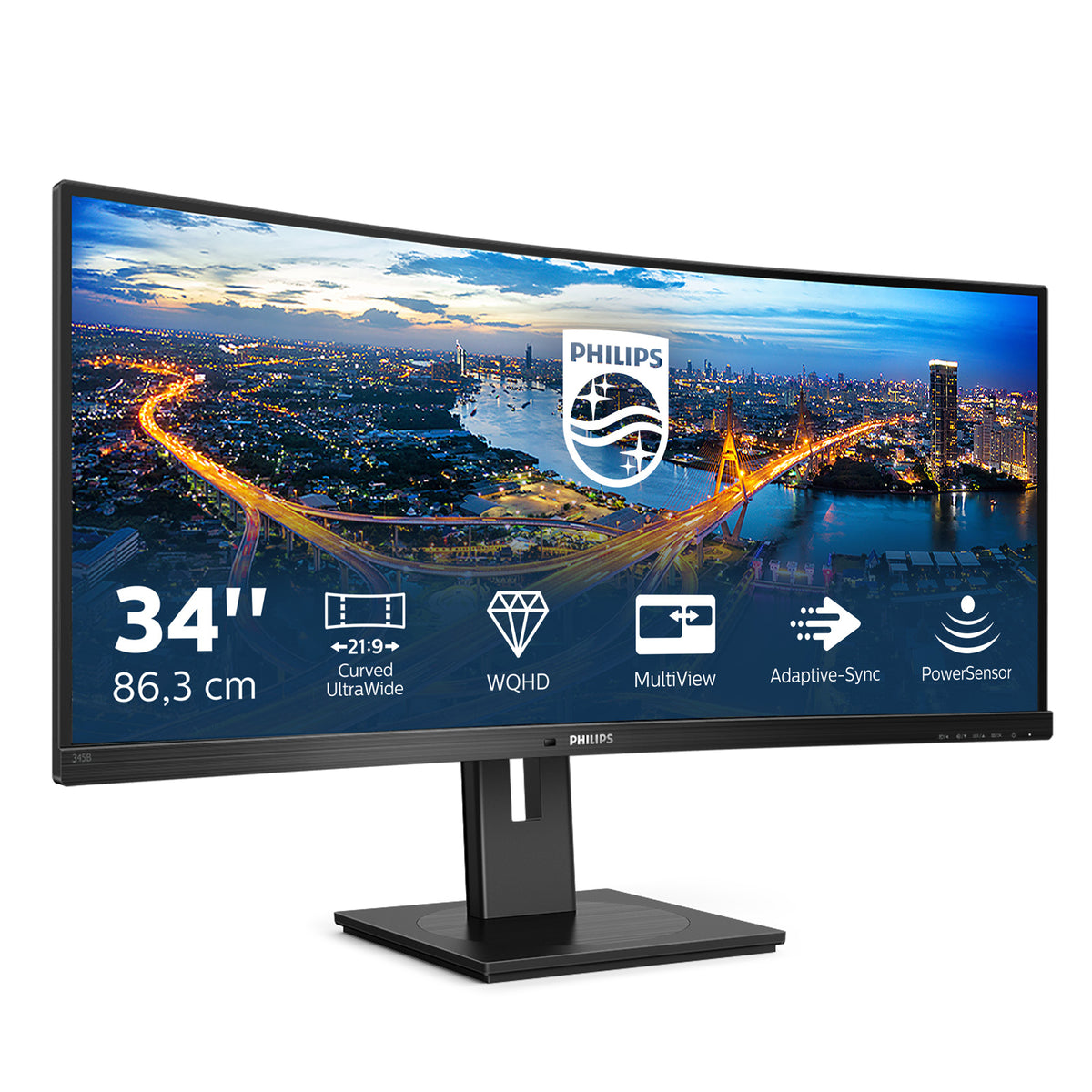 Philips B Line 345B1C/00 pantalla para PC 86,4 cm (34") 3440 x 1440 Pixeles Quad HD LCD Negro (3)