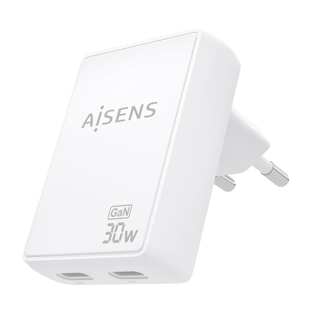 AISENS ASCH-30W2P075-W cargador de dispositivo móvil Cámara digital, Teléfono móvil, Portátil, Smartphone, Tableta, Universal Corriente alterna Carga rápida Interior (3)