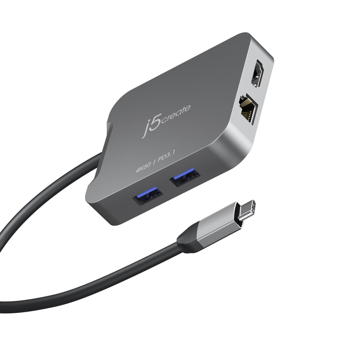 j5create JCD3191-N base para portátil y replicador de puertos Alámbrico USB 3.2 Gen 2 (3.1 Gen 2) Type-C Gris