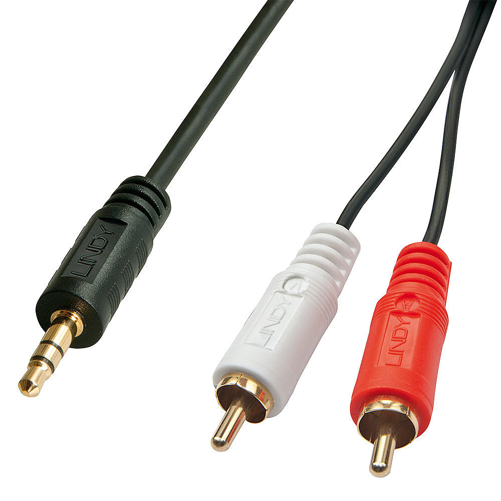 Lindy 35682 cable de audio 3 m 2 x RCA 3,5mm Negro (2)