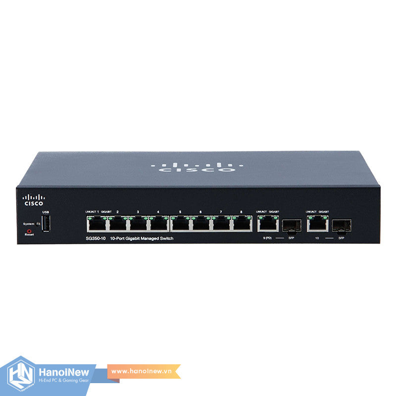 Cisco SG350-10 Gigabit de 10 puertos SG350-10-K9-EU-RFB – Reacondicionado