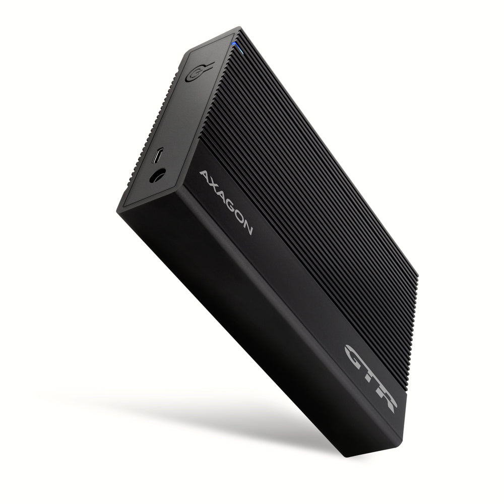 Axagon EE35-GTR USB-C 5Gbps - SATA 6G, 3.5 RIBBED box BLACK - USB Typ C Caja de disco duro (HDD) Negro 3.5"