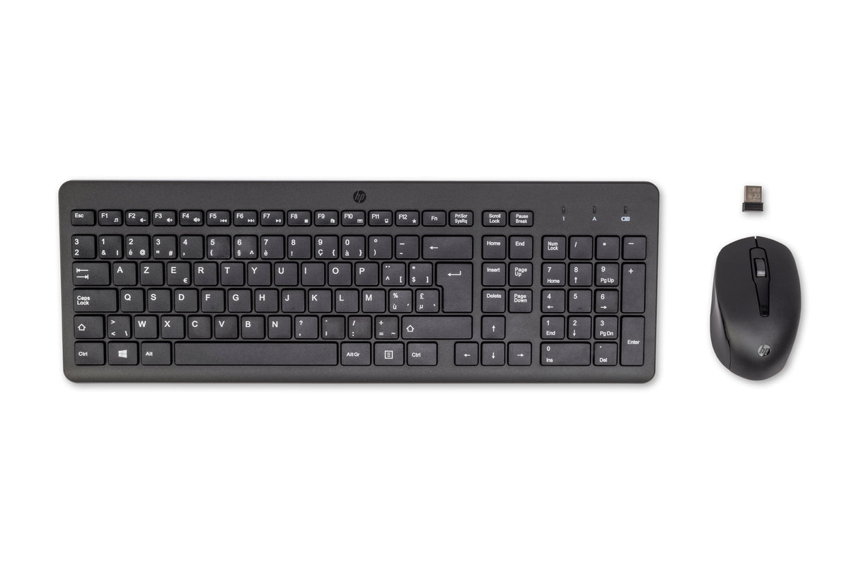 HP 330 Wireless Mouse and Keyboard Combination teclado Ratón incluido Universal RF inalámbrico AZERTY Belga Negro (2)