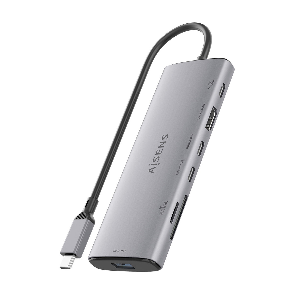 AISENS ASUC-7P031-GR base para portátil y replicador de puertos Alámbrico USB 3.2 Gen 1 (3.1 Gen 1) Type-C (4)
