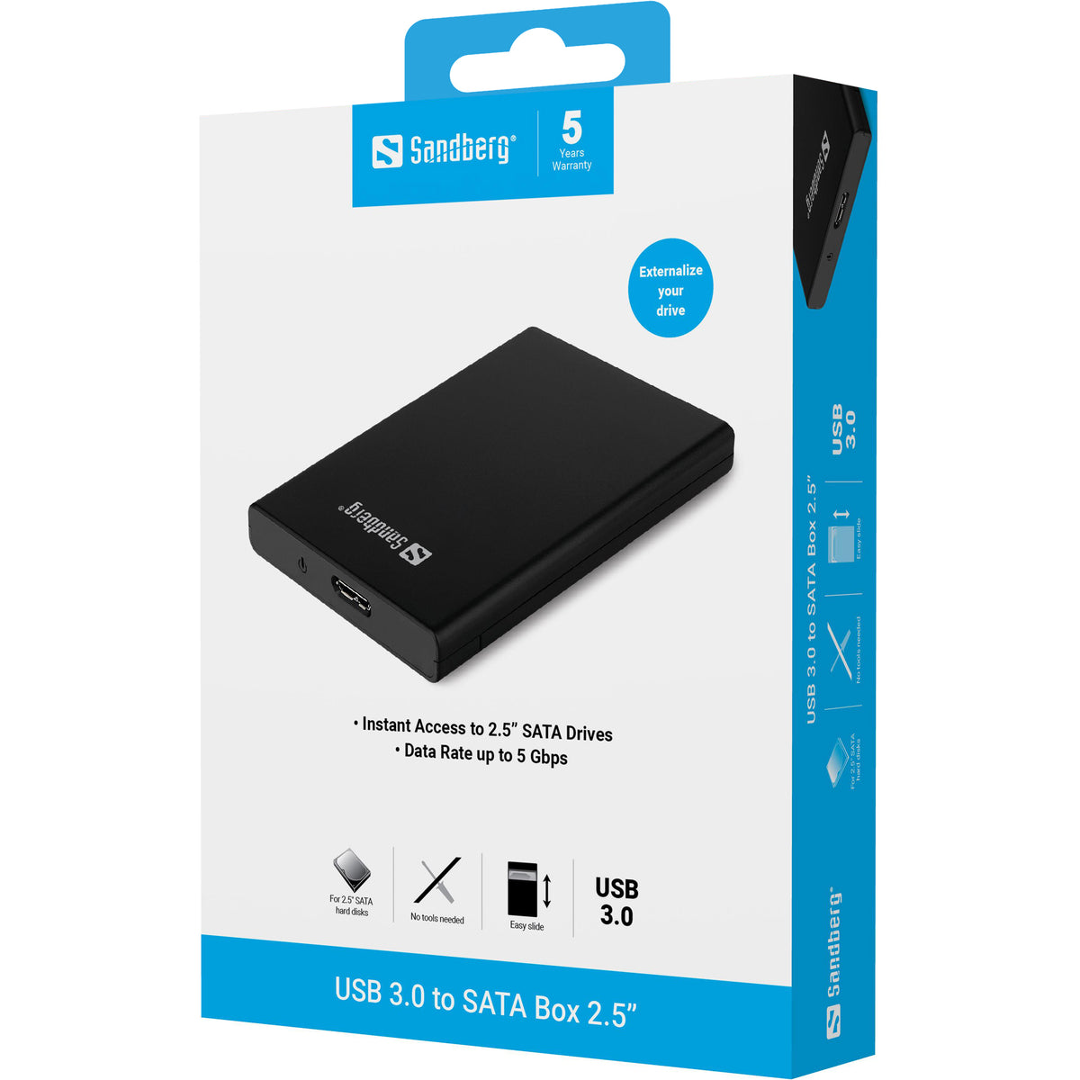 Sandberg 133-89 caja para disco duro externo Carcasa de disco duro/SSD Negro 2.5" (4)
