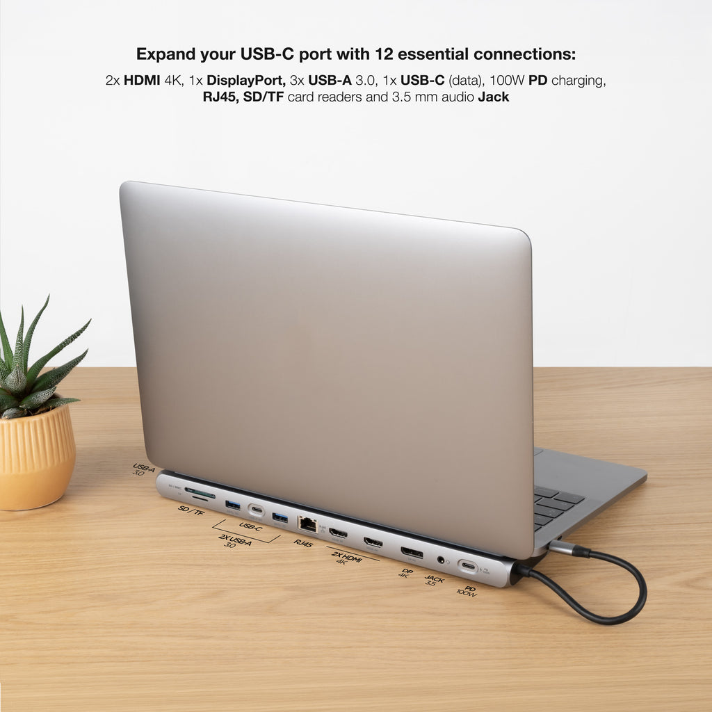 Nanocable 10.16.1012 base para portátil y replicador de puertos Alámbrico USB 3.2 Gen 1 (3.1 Gen 1) Type-C (5)
