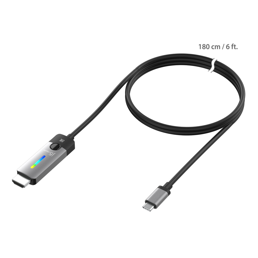 j5create JCC157 1,79 m USB Tipo C Negro, Gris (3)