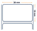 Labels, Zebra, Papel Normal, Z-Perform 1000T, Ancho: 38.1 mm, Alto: 19.05 mm, Diámetro: 127 mm, Núcleo: 25.4 mm 880403-019DU