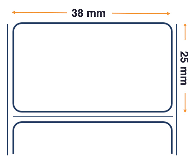Labels, Zebra, Papel normal, Z-Perform 1000T Removable, Anchura: 38.1 mm, Altura: 25.4 mm, Diámetro: 127 mm, Diámetro del núcleo: 25.4 mm 3011094-T