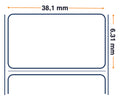 Labels, Zebra, Sintético, Z-Ultimate 3000T Blanco, An: 38.1 mm, Al: 6.35 mm, D: 127 mm, C: 25.4 mm 3003185