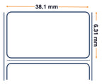 Labels, Zebra, Sintético, Z-Ultimate 3000T Blanco, An: 38.1 mm, Al: 6.35 mm, D: 127 mm, C: 25.4 mm 3003185