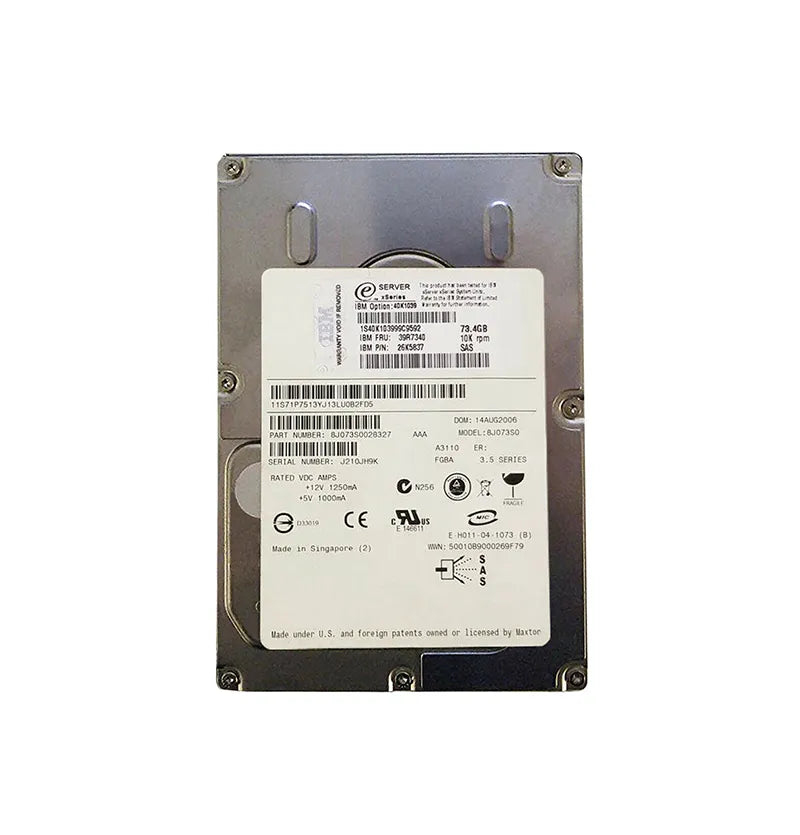 Lenovo 73GB 10K RPM 3.5-inch SAS 39R7340