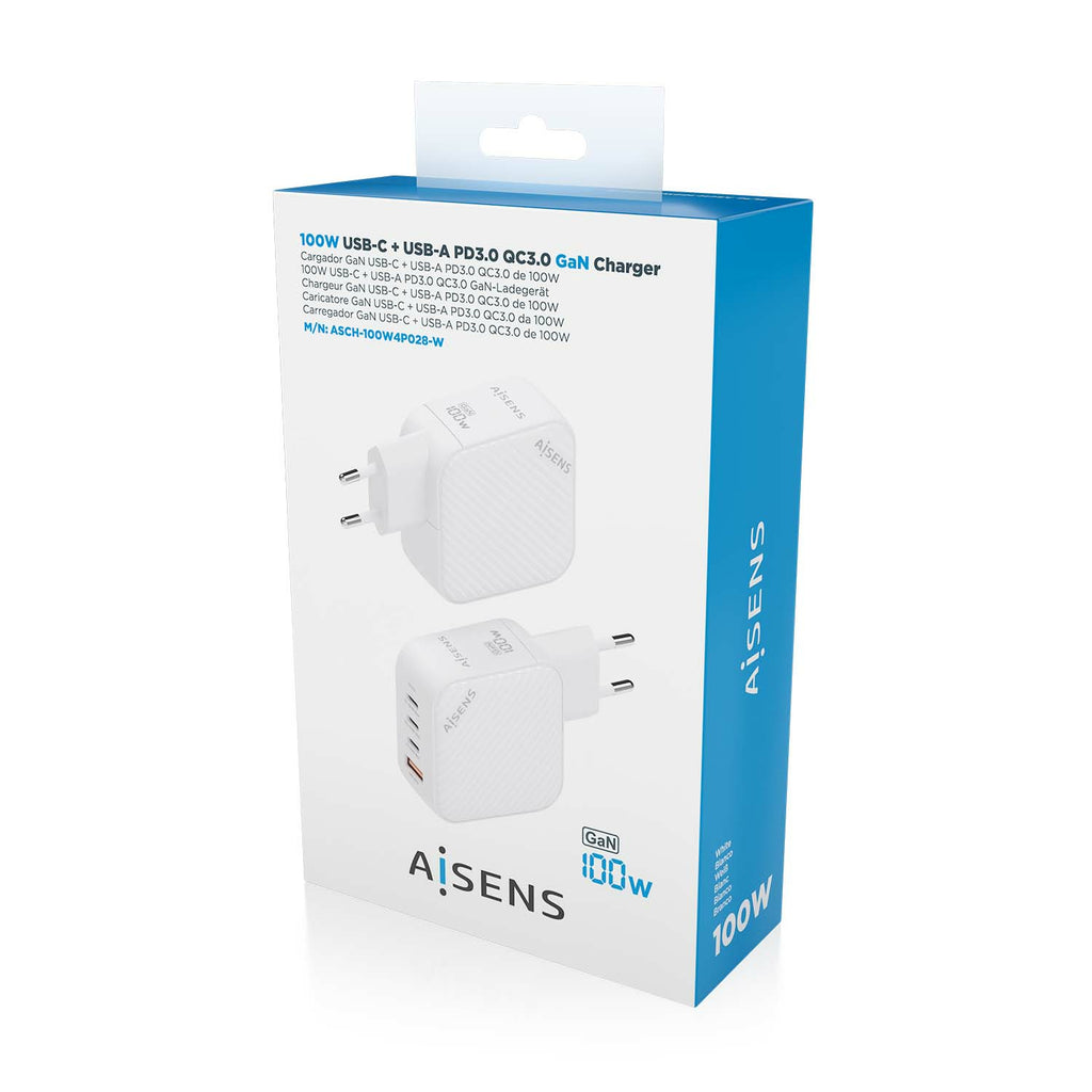 AISENS ASCH-100W4P028-W cargador de dispositivo móvil Universal Corriente alterna Carga rápida Interior (7)