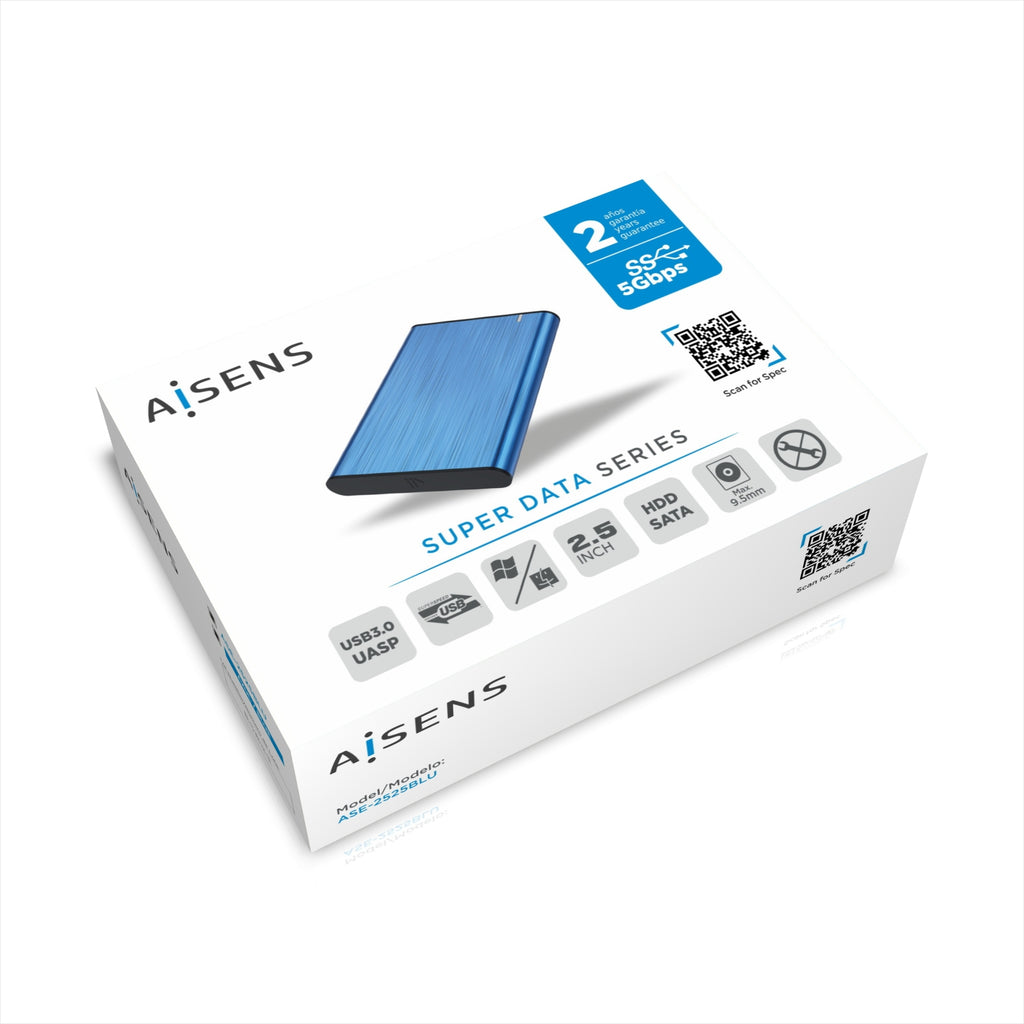 AISENS ASE-2525BLU caja para disco duro externo Caja externa para unidad de estado sólido (SSD) 2.5" (7)