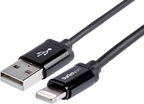Startech USBLT1MB - Negro, Cable Lightning, Lightning macho a USB macho, 1 m