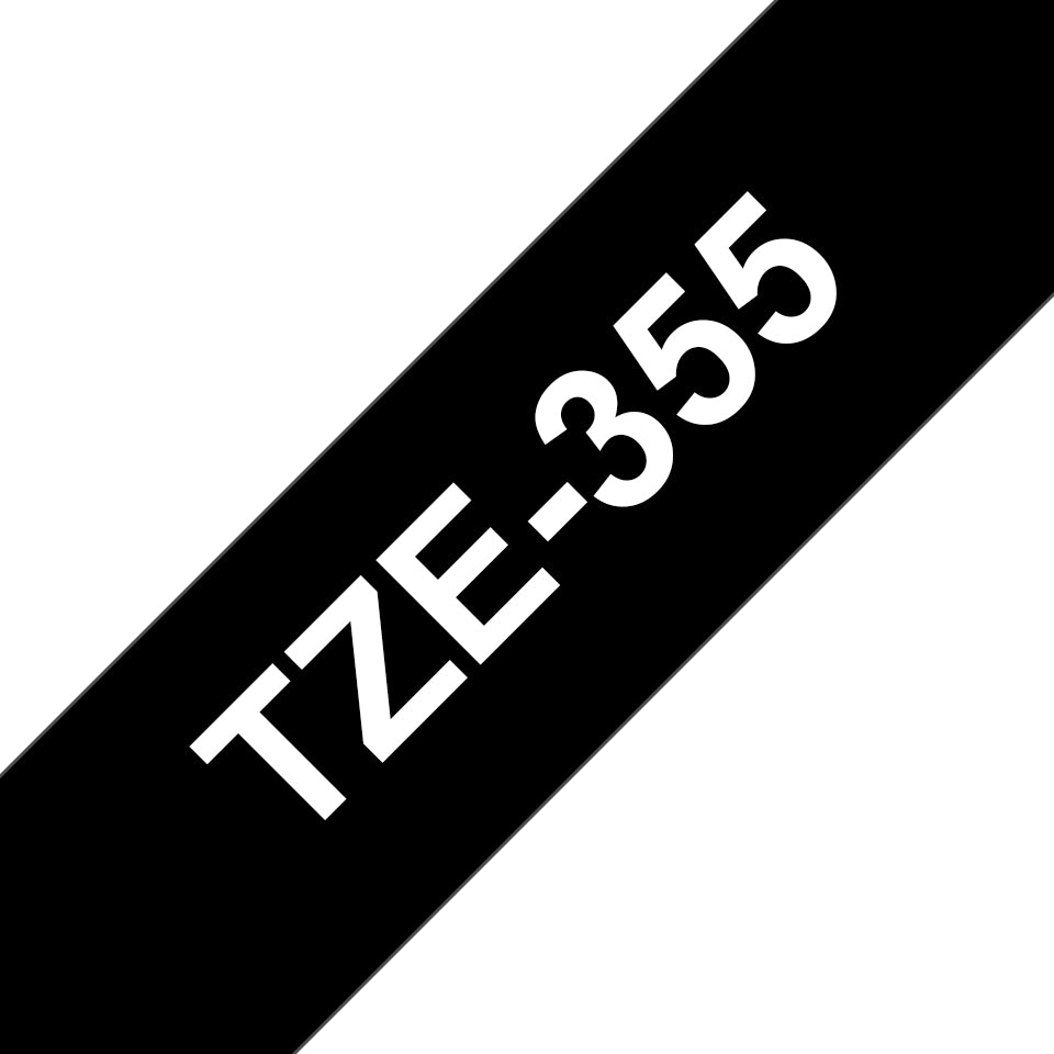 Brother TZE-355 cinta para impresora de etiquetas Blanco sobre negro (2)