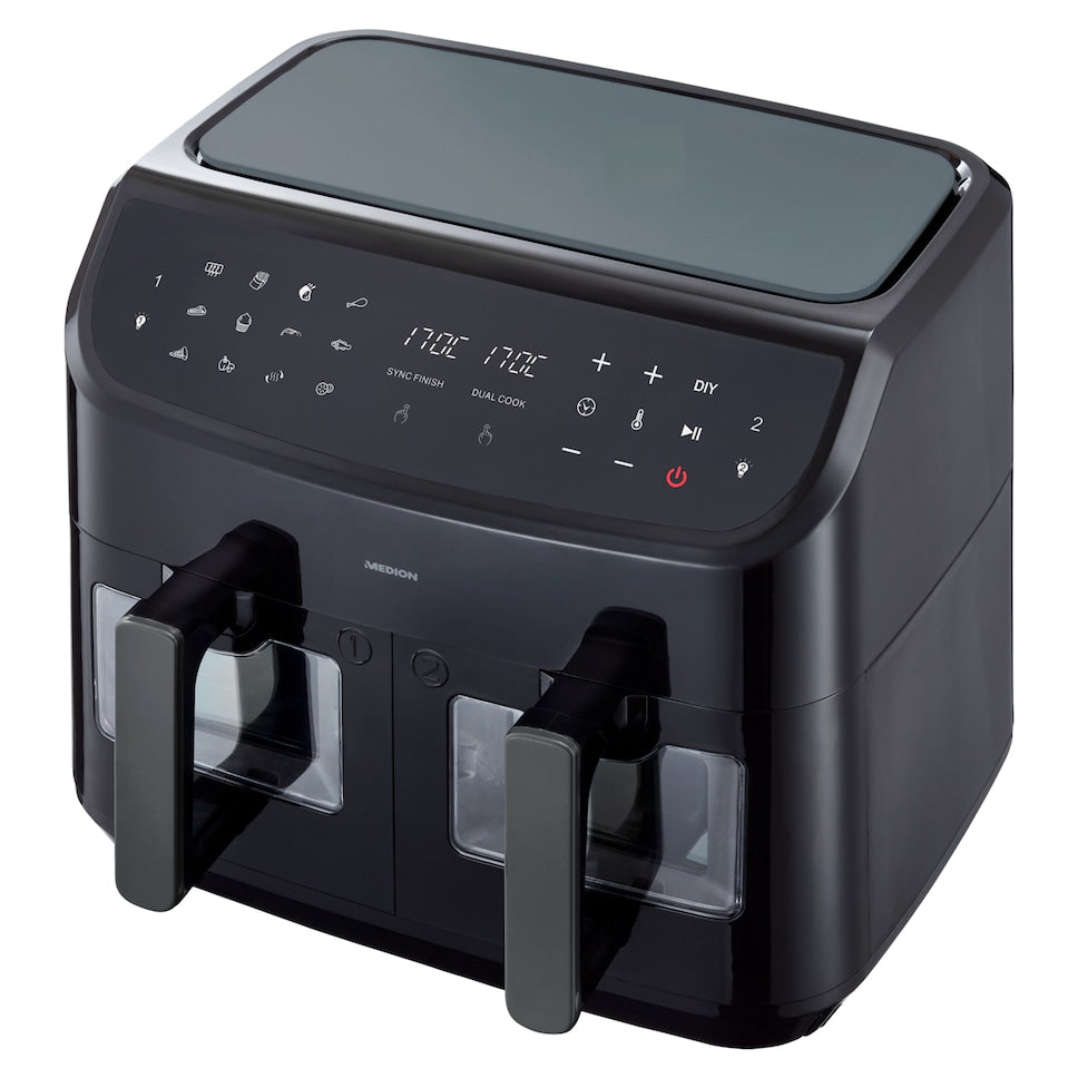 MEDION LIFE P20 Doble 8,7 L 2600 W Freidora de aire caliente Negro (6)