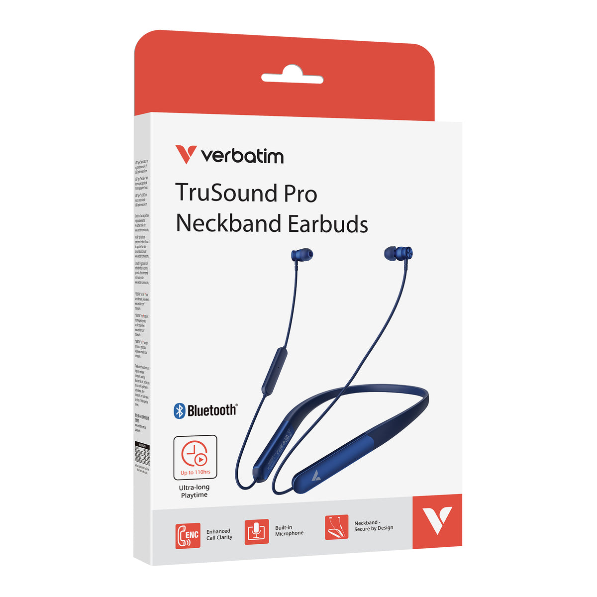 Verbatim TruSound Pro Auriculares Inalámbrico Banda para cuello Música/uso diario USB Tipo C Bluetooth Azul (8)