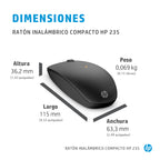 HP 235 Slim Wireless Mouse ratón Oficina Ambidextro RF inalámbrico Óptico 1600 DPI (5)