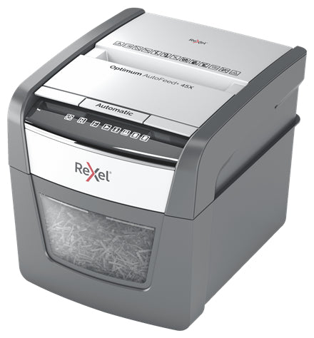 Rexel Optimum AutoFeed 45X triturador de papel Corte cruzado 55 dB 22 cm Negro