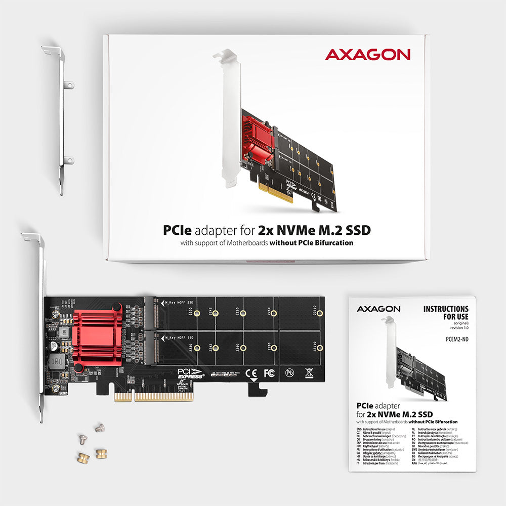 Axagon PCEM2-ND tarjeta y adaptador de interfaz Interno M.2 (8)