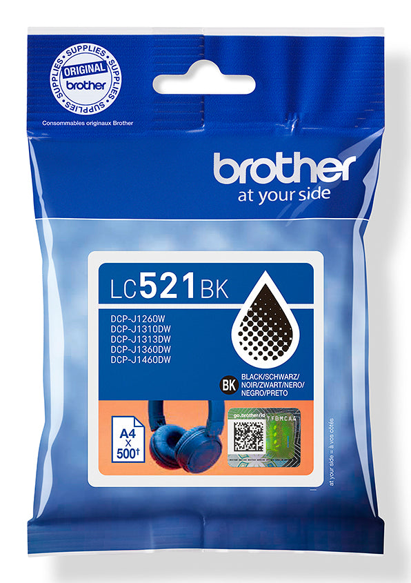 Brother LC521BK cartucho de tinta 1 pieza(s) Original Negro (2)