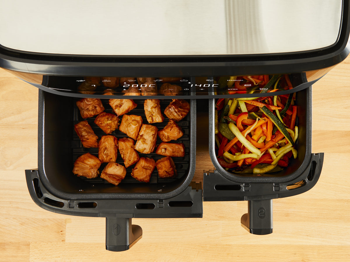 Tefal Dual Easy Fry & Grill EY905B Doble 8,3 L Independiente 2700 W Freidora de aire caliente Gris (7)