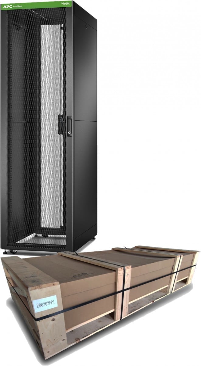 APC ER6202FP1 Easy Rack 42U Armoire Noire Autonome avec Toit et Roulettes
