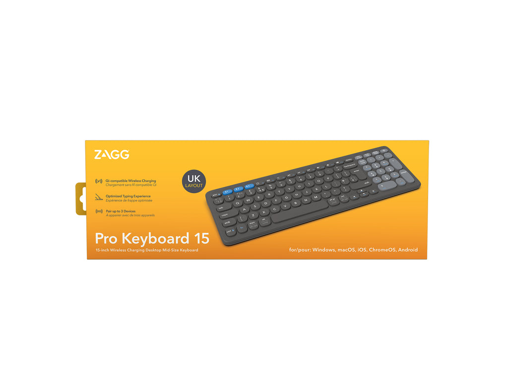 ZAGG Pro Keyboard 15 teclado Universal Bluetooth QWERTY Inglés del Reino Unido