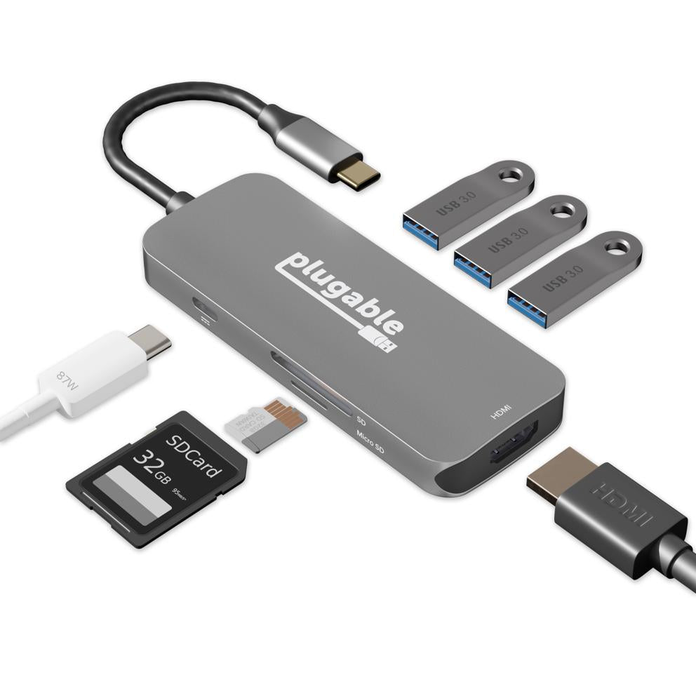 Plugable Technologies USBC-7IN1 base para portátil y replicador de puertos