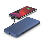 Cargador portátil - 10000 mAh - 23 vatios - Fast Charge - 2 conectores de salida (Lightning, USB-C) - azul medianoche
