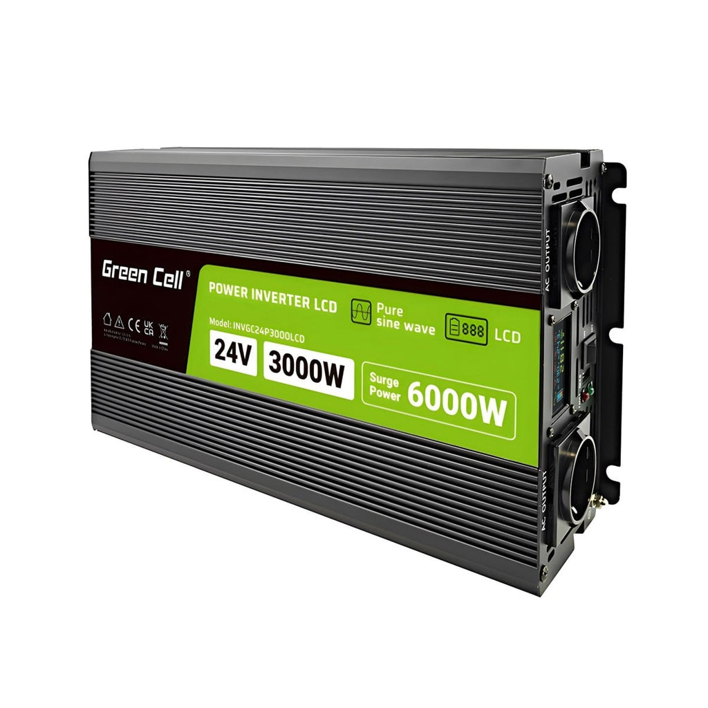 verde Cell Przetwornica napicia PowerInverter LCD 24 V 3000W/60000W Przetwornica