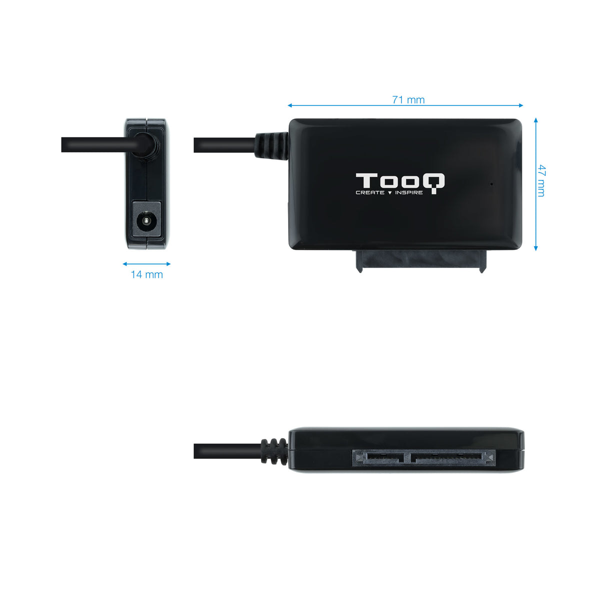 TooQ TQHDA-01A base de conexión para disco duro USB 3.2 Gen 1 (3.1 Gen 1) Type-A Negro (4)