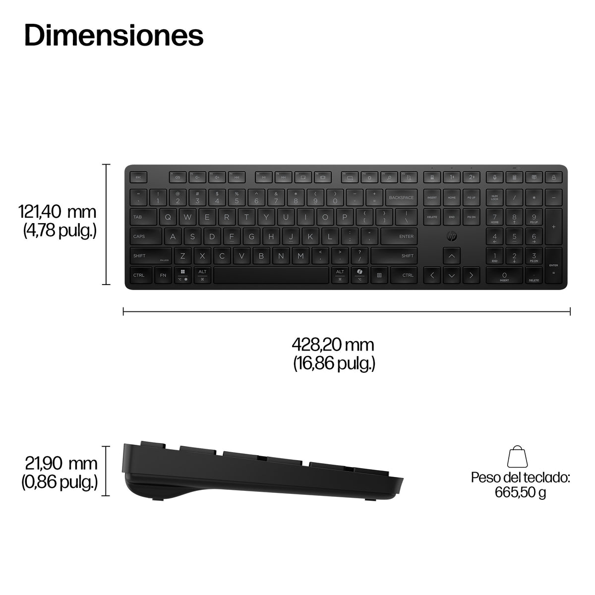 HP 495K Multi-Device Dual-Mode Keyboard teclado Universal USB + Bluetooth Negro (5)