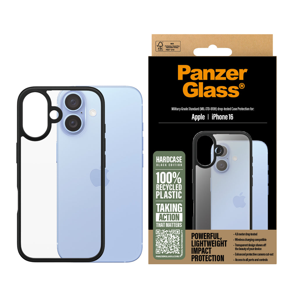 PanzerGlass ® HardCase Transparent iPhone 16 funda para teléfono móvil Transparente (2)