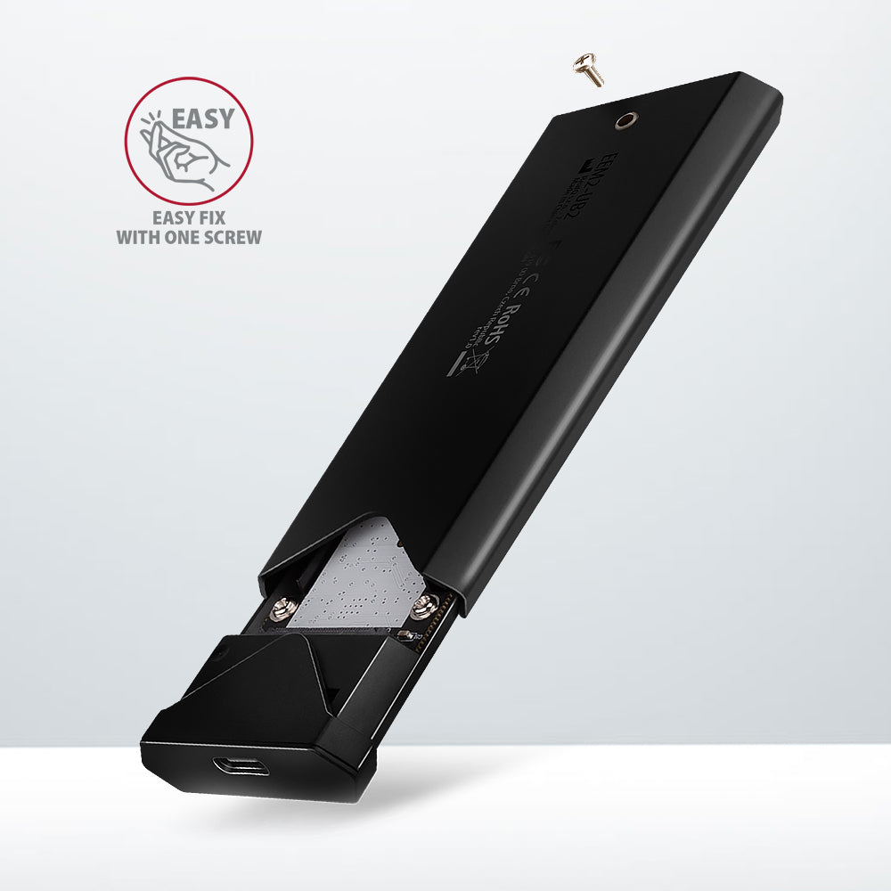 Axagon EEM2-UB2 caja para disco duro externo Caja externa para unidad de estado sólido (SSD) Negro M.2 (3)