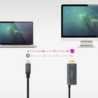 Nanocable 10.15.5012 adaptador de cable de vídeo 1,8 m USB Tipo C DisplayPort + USB Type-C Negro (4)
