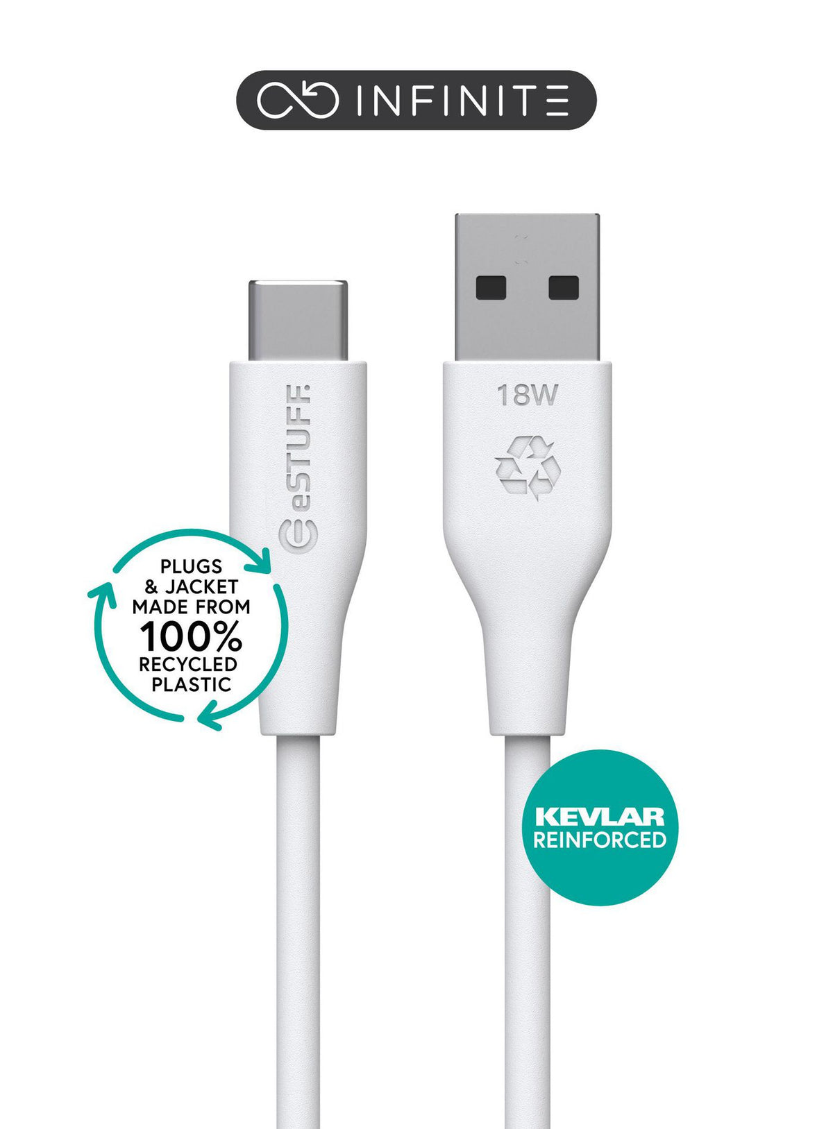 eSTUFF ES605270 cable USB USB 2.0 2 m USB C USB A 60 W Blanco (2)