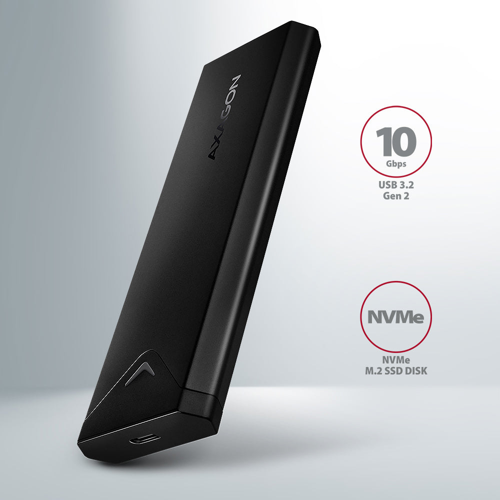 Axagon EEM2-UB2 caja para disco duro externo Caja externa para unidad de estado sólido (SSD) Negro M.2 (2)