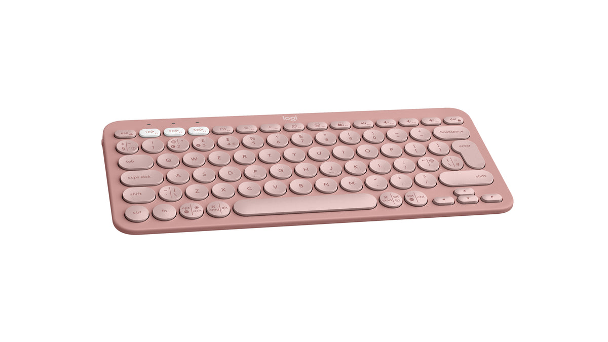 Logitech Pebble Keys 2 K380s teclado Universal Bluetooth QWERTY Inglés del Reino Unido Rosa (5)