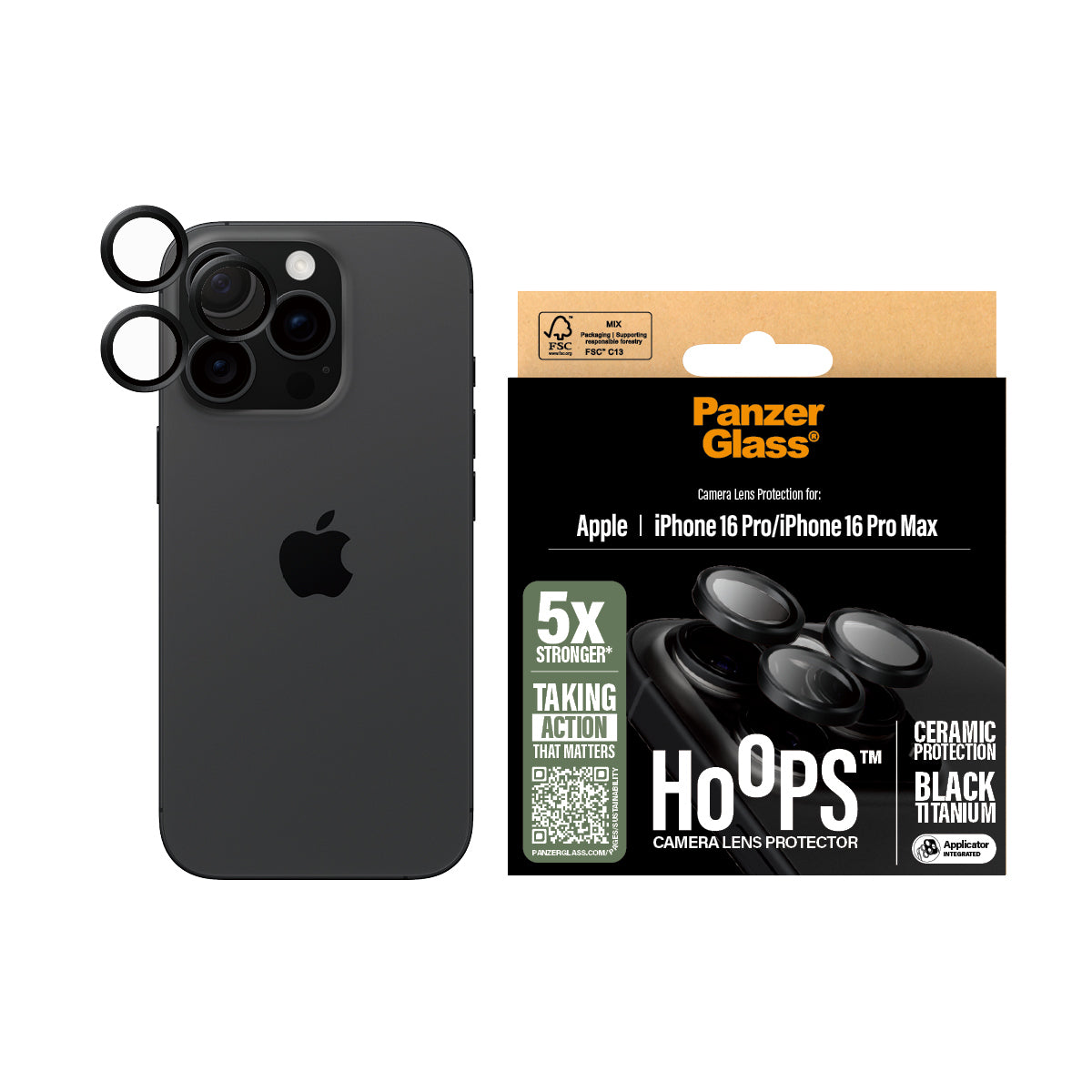 PanzerGlass ® Hoops® Ceramic Camera Lens Protector iPhone 16 Pro | 16 Pro Max Protector de pantalla Apple 1 pieza(s) (2)