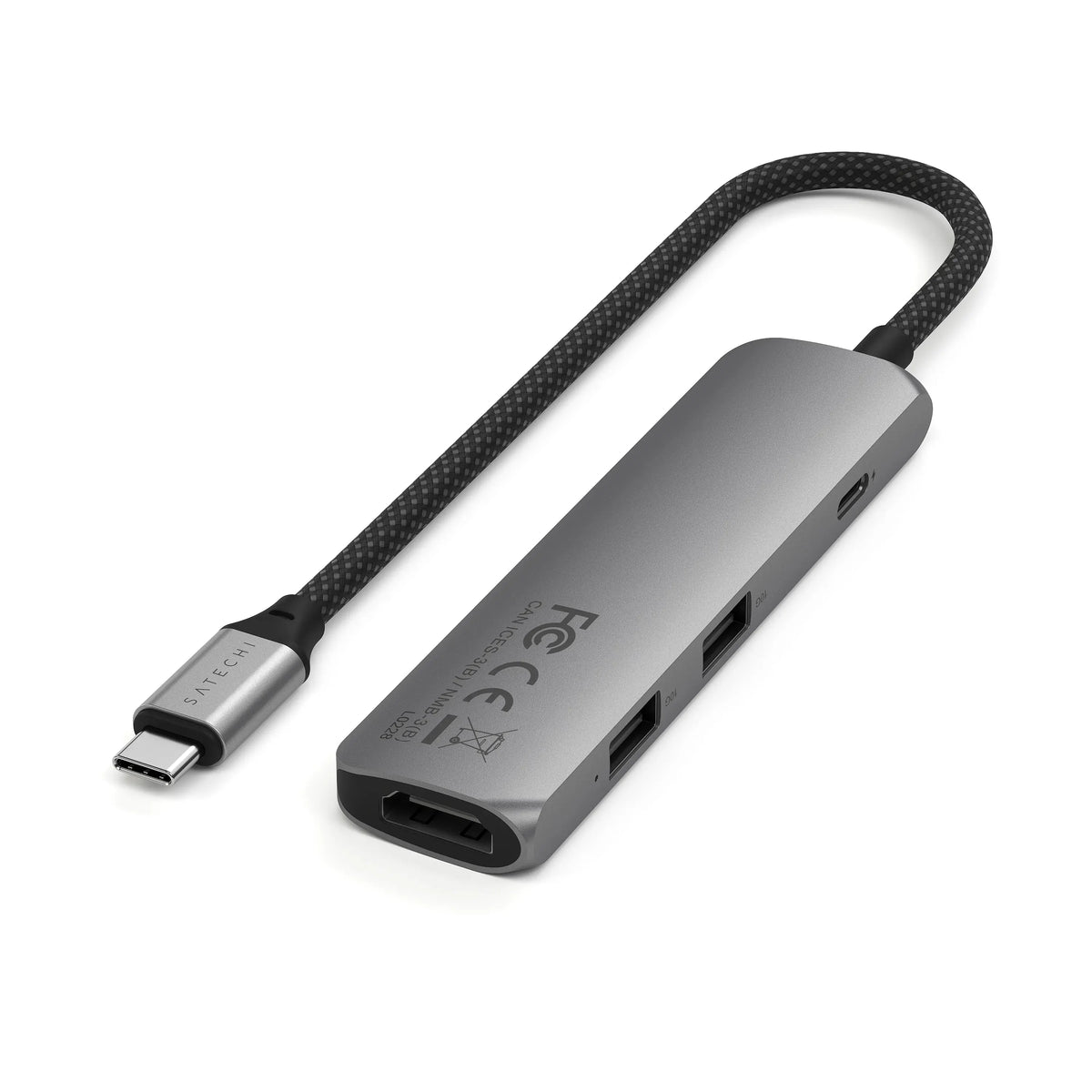 Satechi ST-P4SM hub de interfaz USB Type-C 10000 Mbit/s Gris