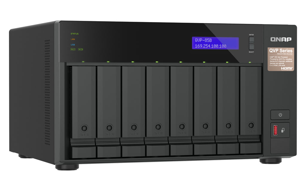 QNAP QVP-85B servidor de almacenamiento NAS Torre Intel® Core™ i5 32 GB DDR4 0 TB QVR Pro Negro (2)