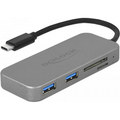 DeLOCK Hub USB 3.2 Gen 1 3 puertos lector tarjetas