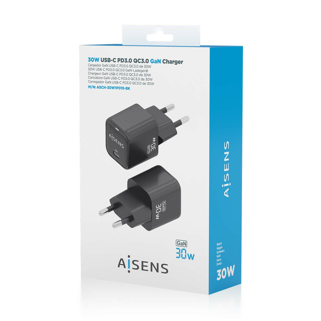 AISENS ASCH-30W1P019-BK cargador de dispositivo móvil Universal Corriente alterna Carga rápida Interior (6)