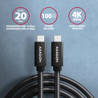 Axagon BUCM32-CM05AB cable USB USB 3.2 Gen 2x2 0,5 m USB C 20 Gbit/s 100 W Negro (2)