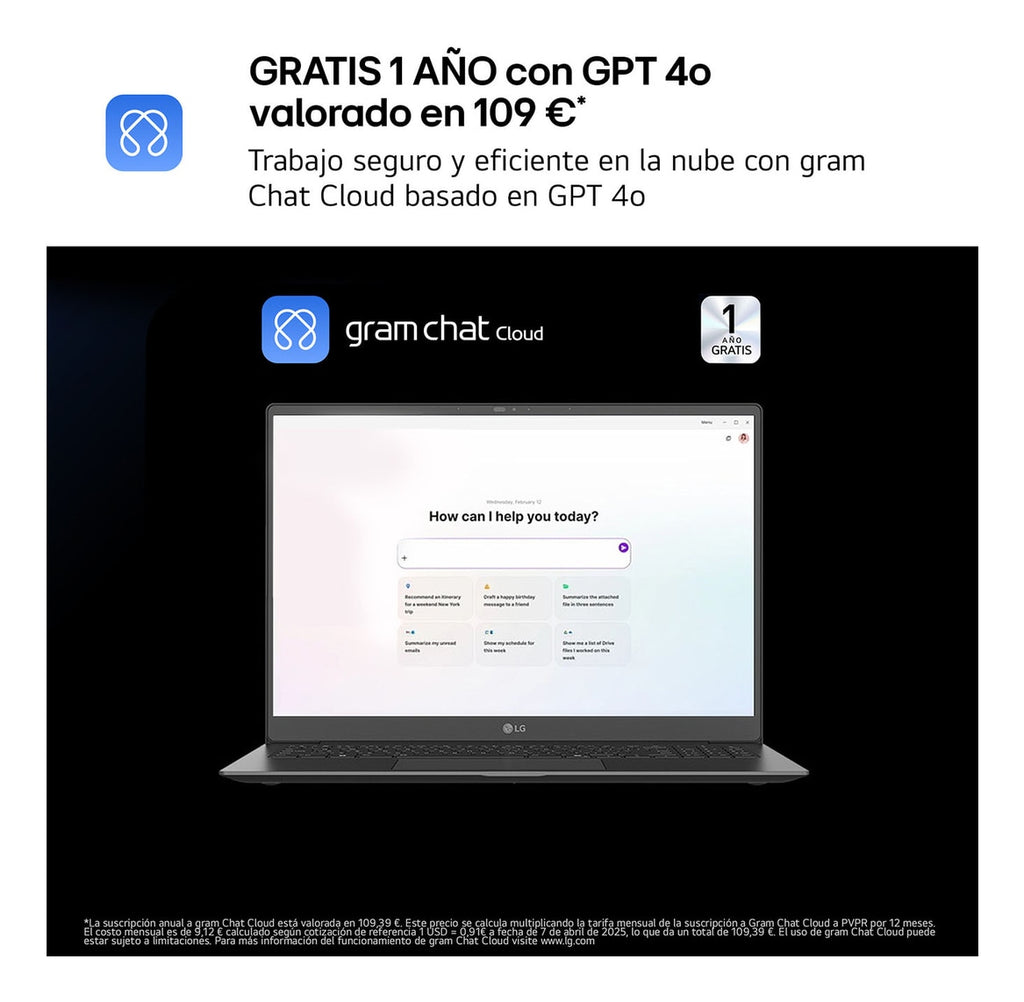 LG Gram Pro 16Z90TS-G.AU99B ordenador portatil Copilot+ PC Intel Core Ultra 9 288V Portátil 40,6 cm (16") 2.5K 32 GB LPDDR5x-SDRAM 1 TB SSD Wi-Fi 7 (802.11be) Windows 11 Home Gris (6)